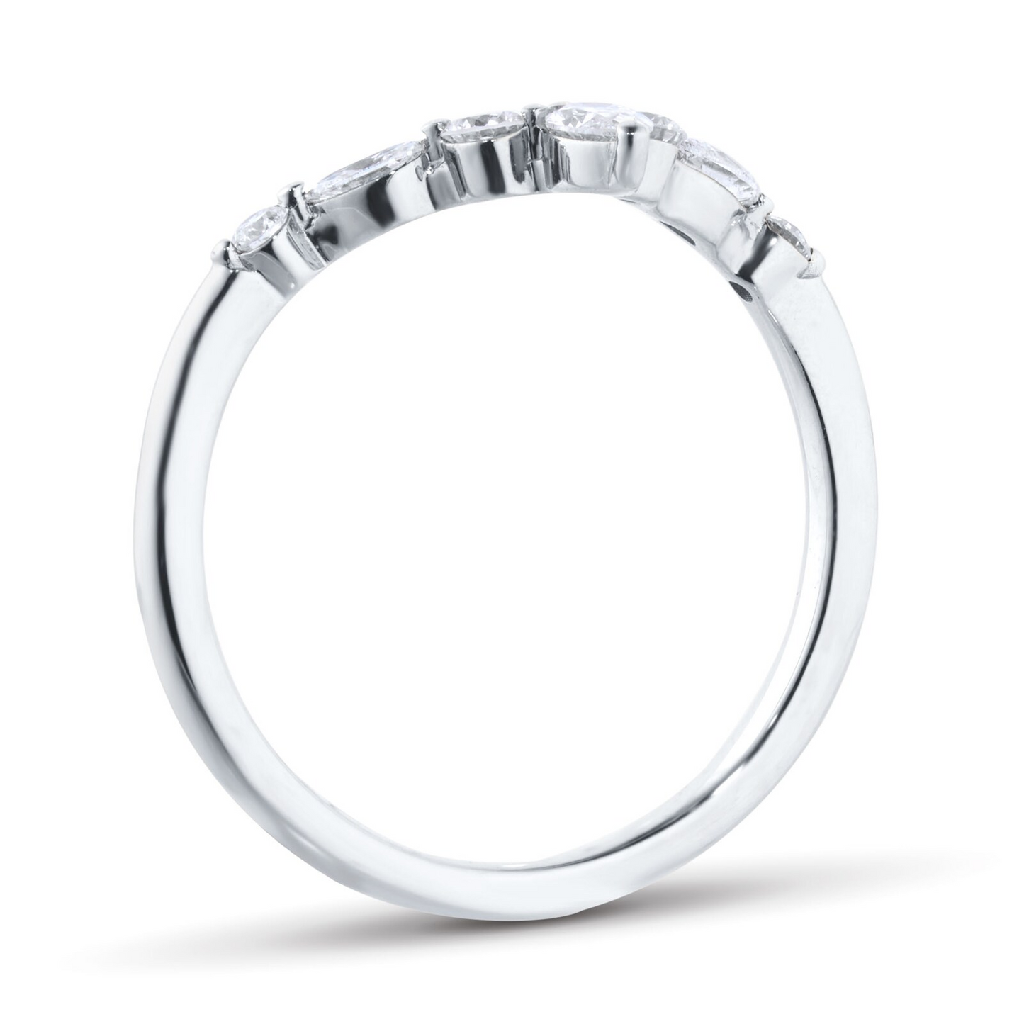 V Shape Lab Grown Diamond Gold Wedding Band