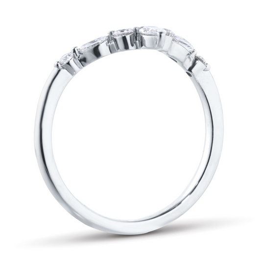 V Shape Lab Grown Diamond Gold Wedding Band