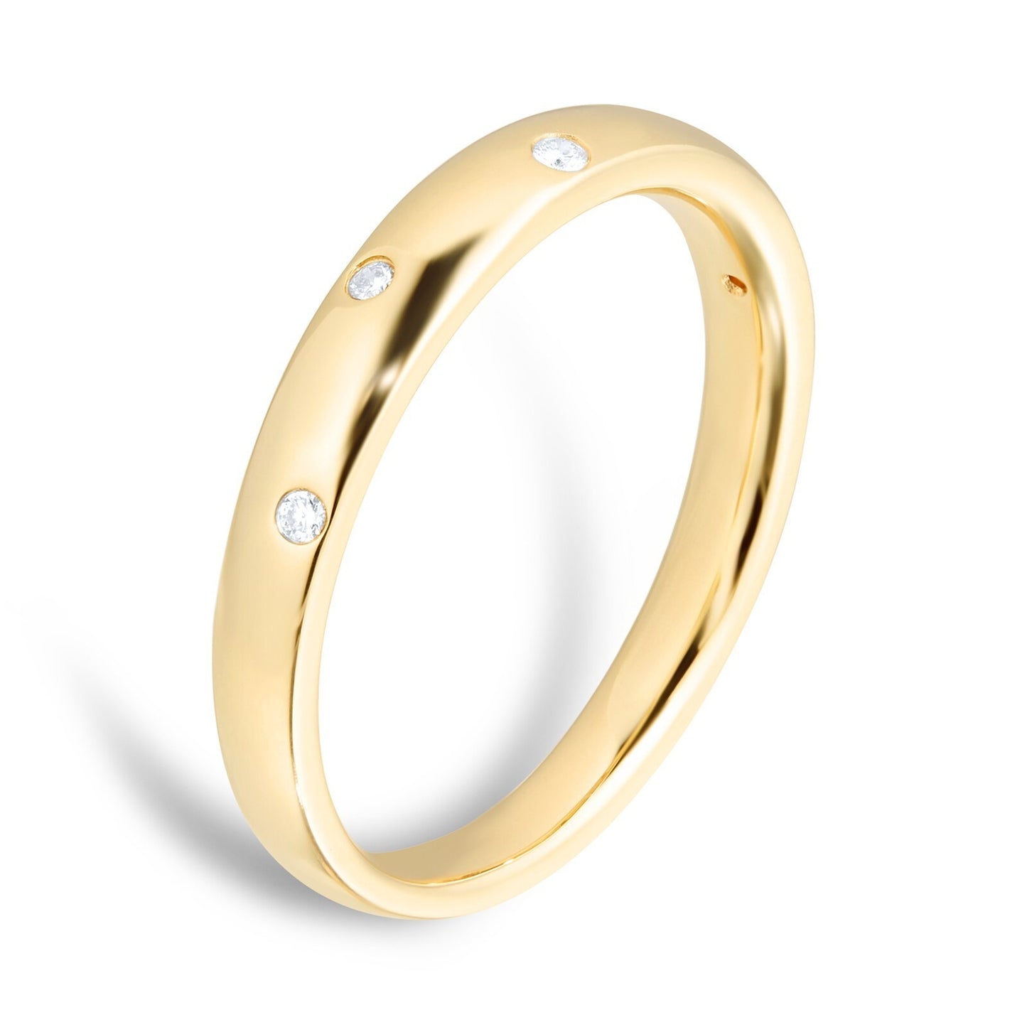 18KT Yellow Gold Flush Setting Wedding Band
