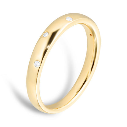 18KT Yellow Gold Flush Setting Wedding Band