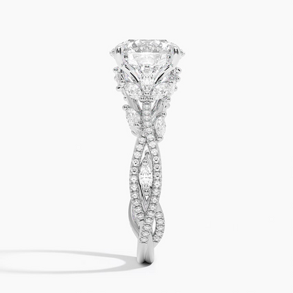 2 1/2 CT Lab Grown Diamond Cluster Engagement Ring