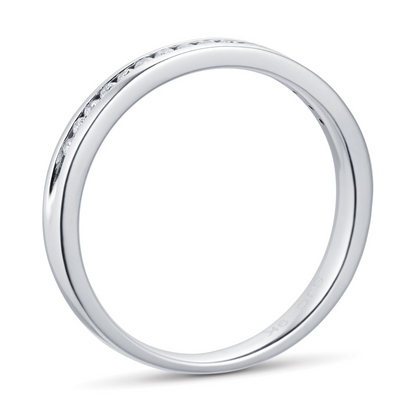 White Gold Channel Setting Lab Diamond Wedding Band