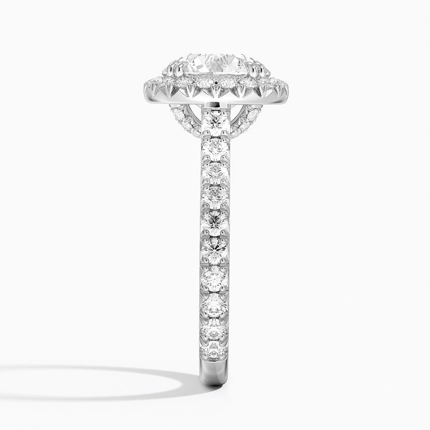 2 1/2 CT Lab Grown Diamond 3/4 Eternity Halo Ring