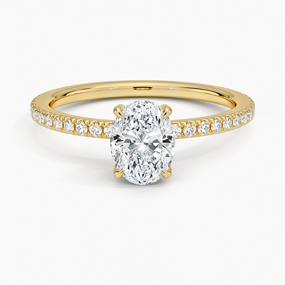3/4 CT Lab Grown Diamond Yellow White Rose Engagement ring