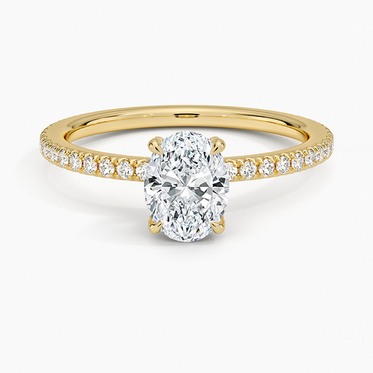 3/4 CT Lab Grown Diamond Yellow White Rose Engagement ring