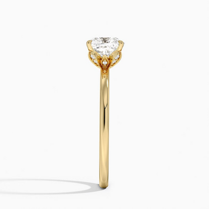 1 1/4 CT Cusion Cut Lab Grown Diamond Solitaire Ring