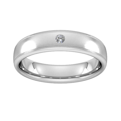 5 MM Lab Diamond Yellow Gold Wedding Band For Men