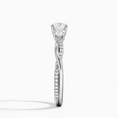 1/2 CT Twisted Band Lab Drown Diamond Engagement Ring