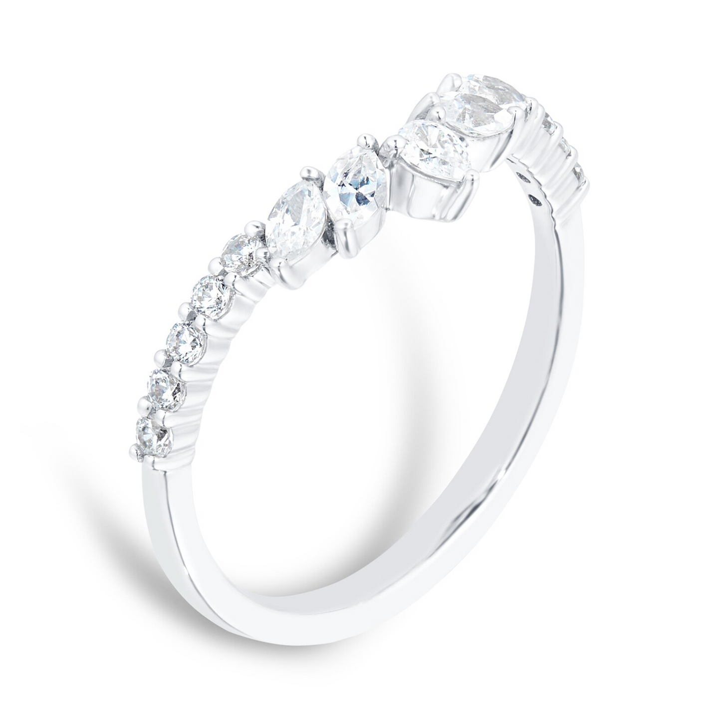 Lab Grown Diamond Pear & Marquise Shaped Wedding Band