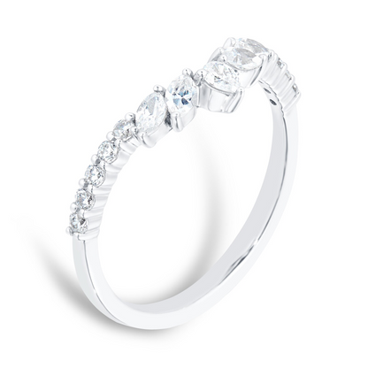 Lab Grown Diamond Pear & Marquise Shaped Wedding Band