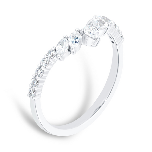 Lab Grown Diamond Pear & Marquise Shaped Wedding Band