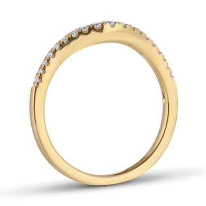 Yellow Gold Curved Shape Lab Grown Diamond Wedding Band