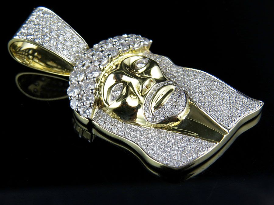 Iced Out Jesus Face Lab Grown Diamond Pendant