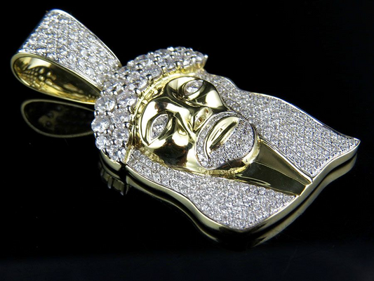 Iced Out Jesus Face Lab Grown Diamond Pendant