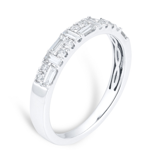 Lab Diamond East West Gold Wedding Band