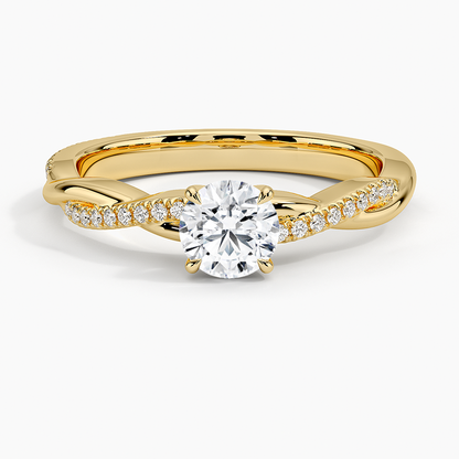 1/2 CT Lab Grown Diamond Twisted Band Half Eternity Ring