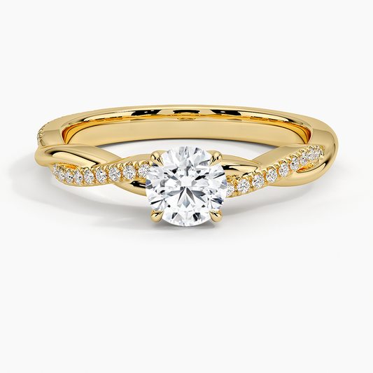 1/2 CT Lab Grown Diamond Twisted Band Half Eternity Ring