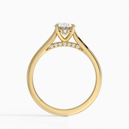 1 CT Lab Grown Diamond Solid Gold Engagement Ring