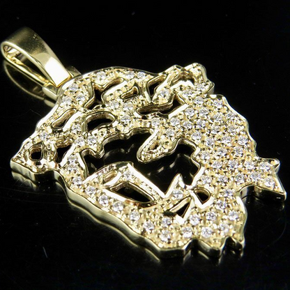 0.70 CTW Gold Jesus Cutout Lab Grown Diamond Pendant