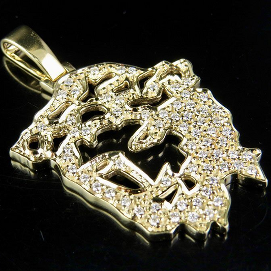 0.70 CTW Gold Jesus Cutout Lab Grown Diamond Pendant