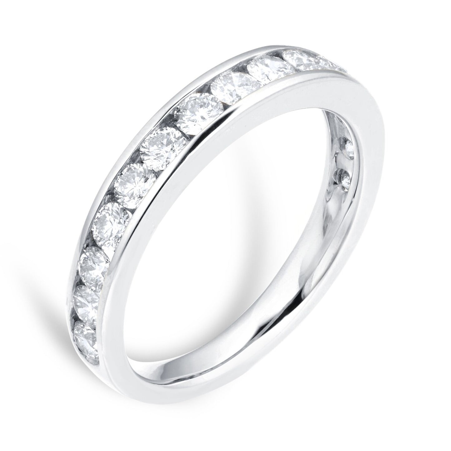 Channel Setting Lab Grown Diamond Gold Wedding Band