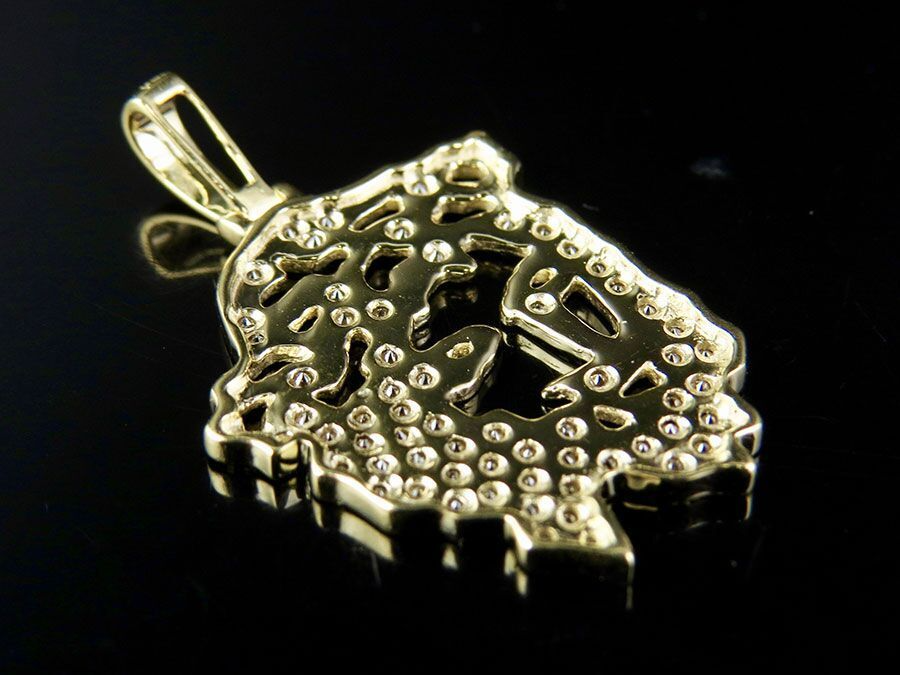 Jesus Face Cutout Lab Grown Diamond Gold Pendant
