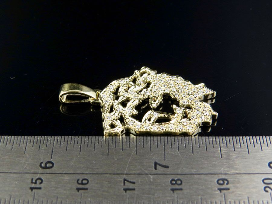 1.5 Inch Gold Lab Grown Diamond Jesus Cutout Pendant