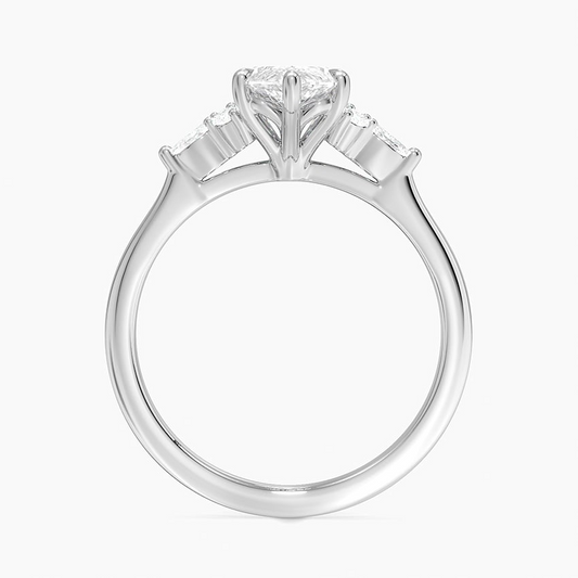 1 1/2 Marquise Cut Lab Grown Diamond Cluster Enagagement Ring