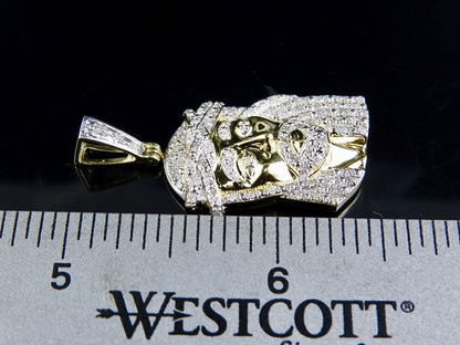 0.75 CTW Gold Lab Grown Diamond Jesus Pendant