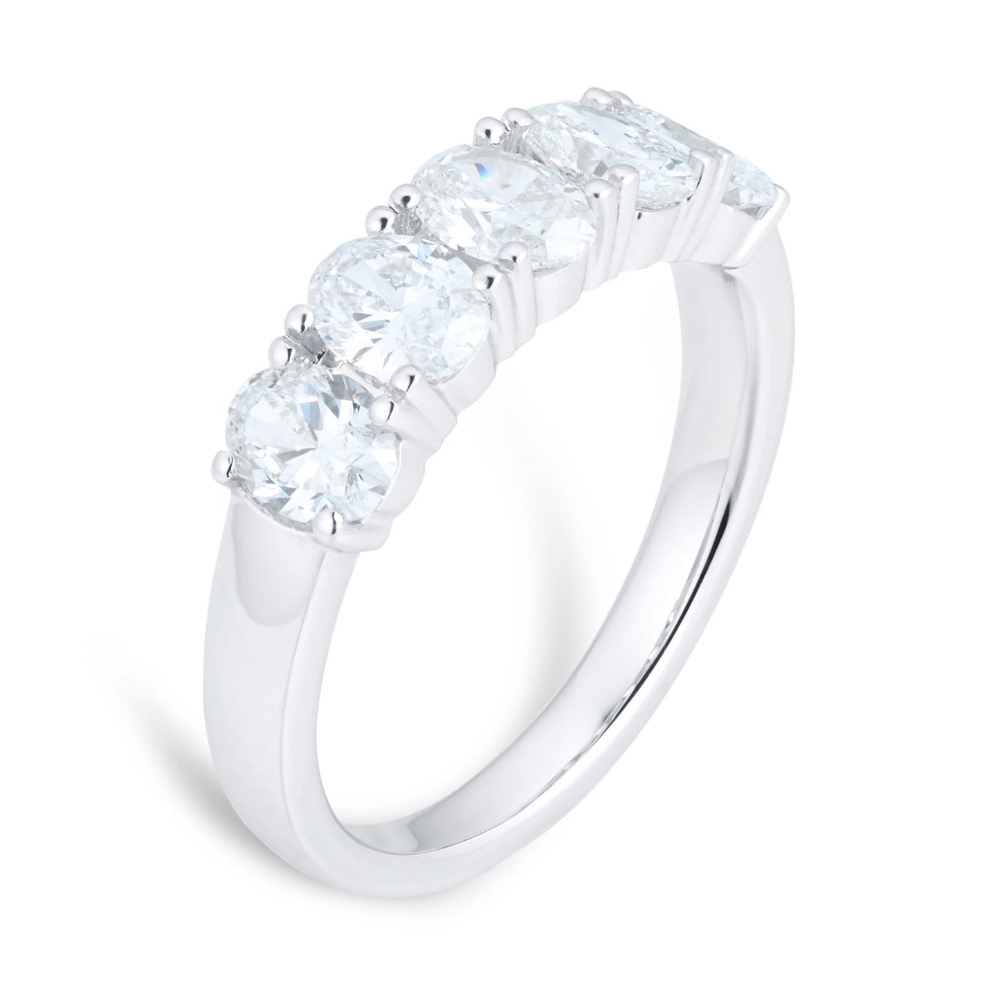 Lab Grown Diamond Oval Cut Gold Wedding Band