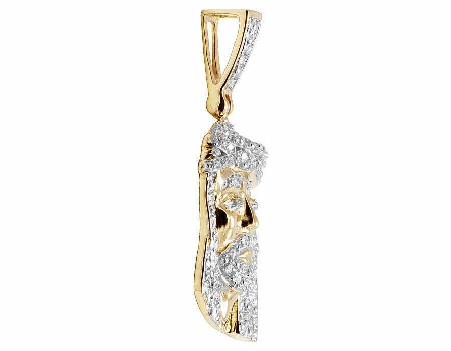 1.3 Inch Yellow Gold Lab Grown Diamond Jesus Pendant