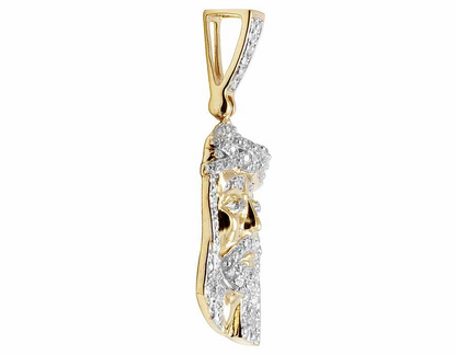 1.3 Inch Yellow Gold Lab Grown Diamond Jesus Pendant