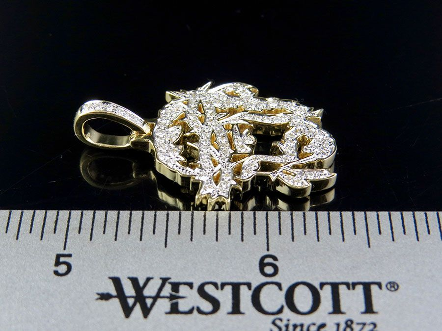Jesus Face Cutout Gold Lab Grown Diamond Pendant