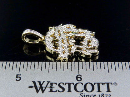 Jesus Face Cutout Gold Lab Grown Diamond Pendant