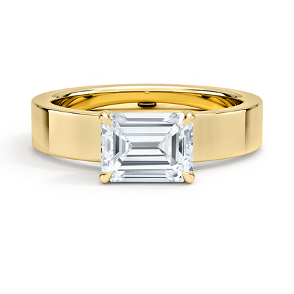 1 1/4 CT East West Emerald Lab Grown Diamond Solitaire Engagement Ring