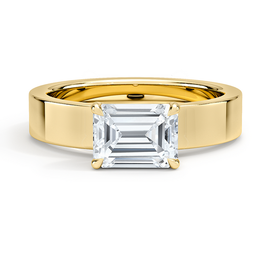 1 1/4 CT East West Emerald Lab Grown Diamond Solitaire Engagement Ring