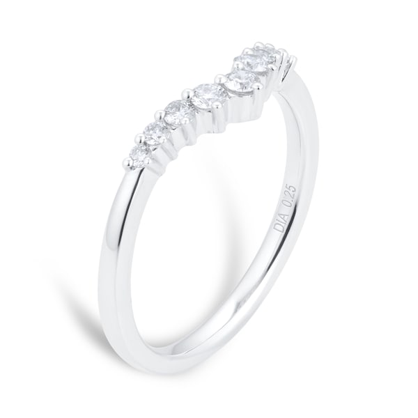 White Gold Minimalist Lab Created Wedding Band