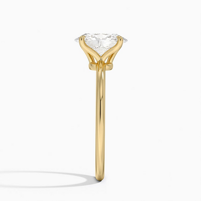 1 1/2 CT 1.5mm Ring Lab Grown Diamond Yellow Gold Solitaire Engagement Ring