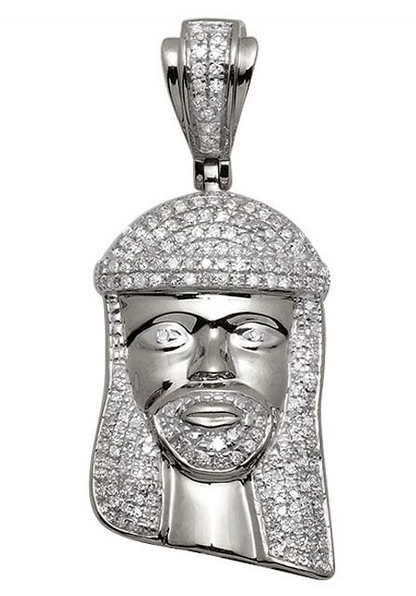 Mini Jesus Face Lab Grown Diamond Gold Pendant