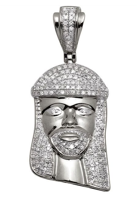 Mini Jesus Face Lab Grown Diamond Gold Pendant