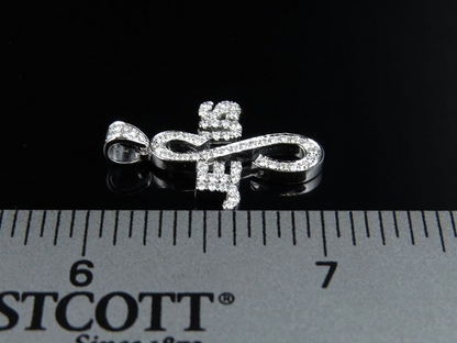 14K White Gold Lab Grown Diamond Jesus Cross Pendant