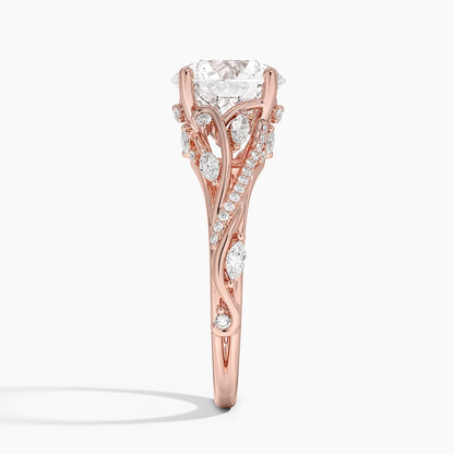 2 1/2 CT Milgrain Lab Grown Diamond Cluster Engagement Ring
