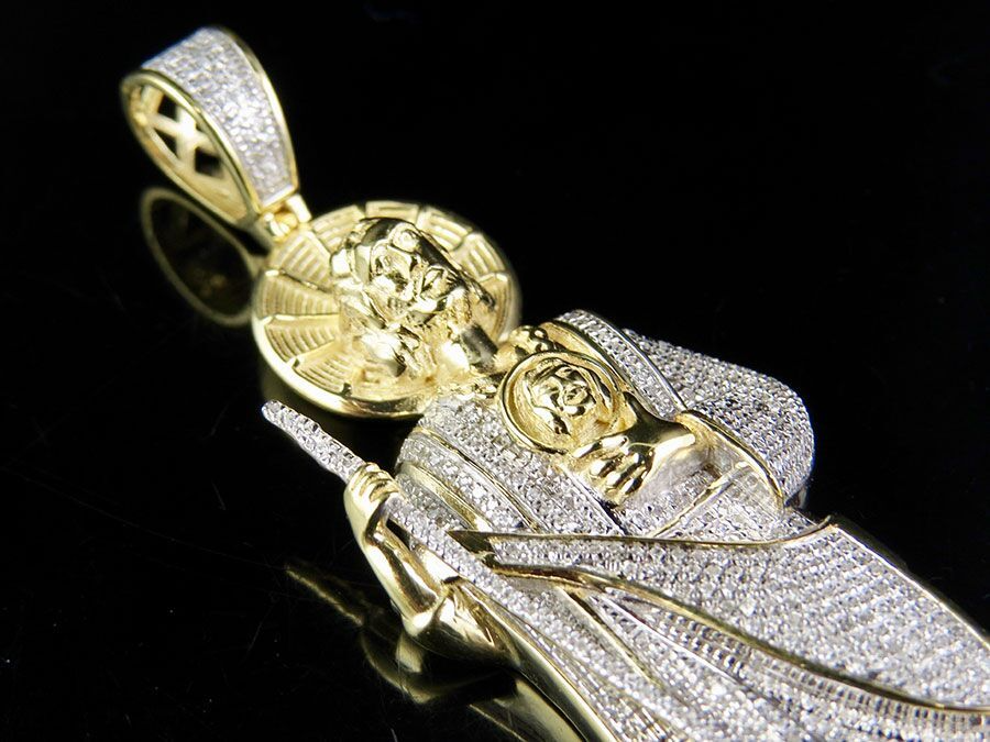 St. Jude Thaddaeus Lab Grown Diamond Gold Jesus Pendant
