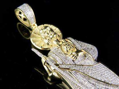 St. Jude Thaddaeus Lab Grown Diamond Gold Jesus Pendant