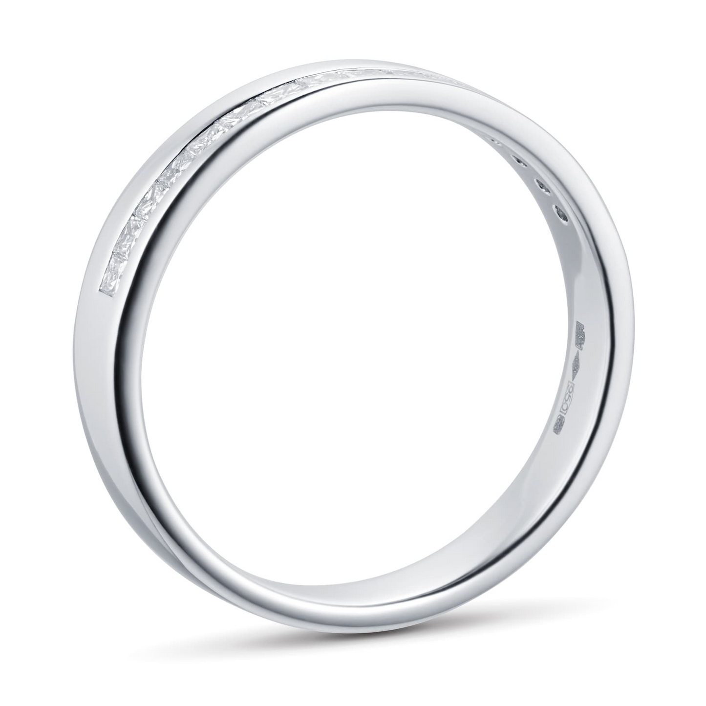 Princess Cut Lab Grown Diamond Gold Wedding Band
