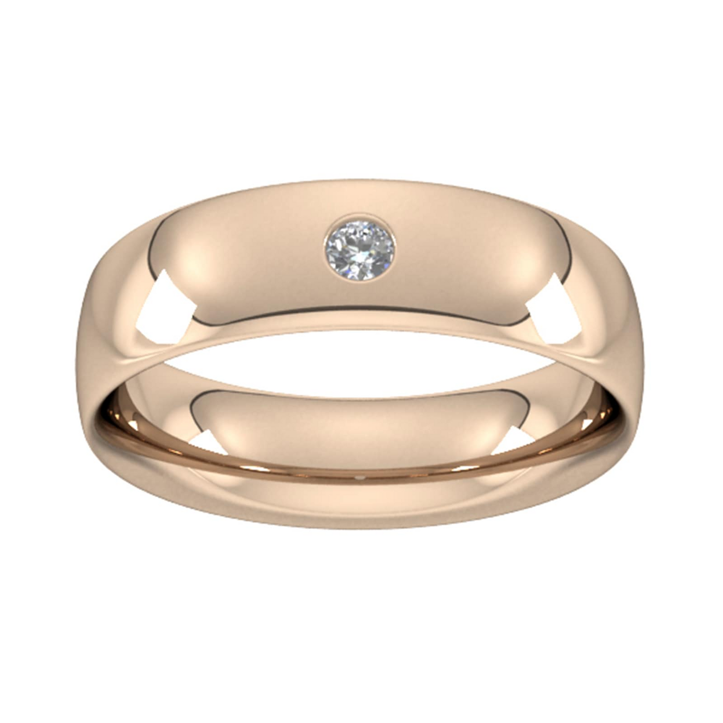 Rose Gold Flush Setting Lab Diamond Wedding Band