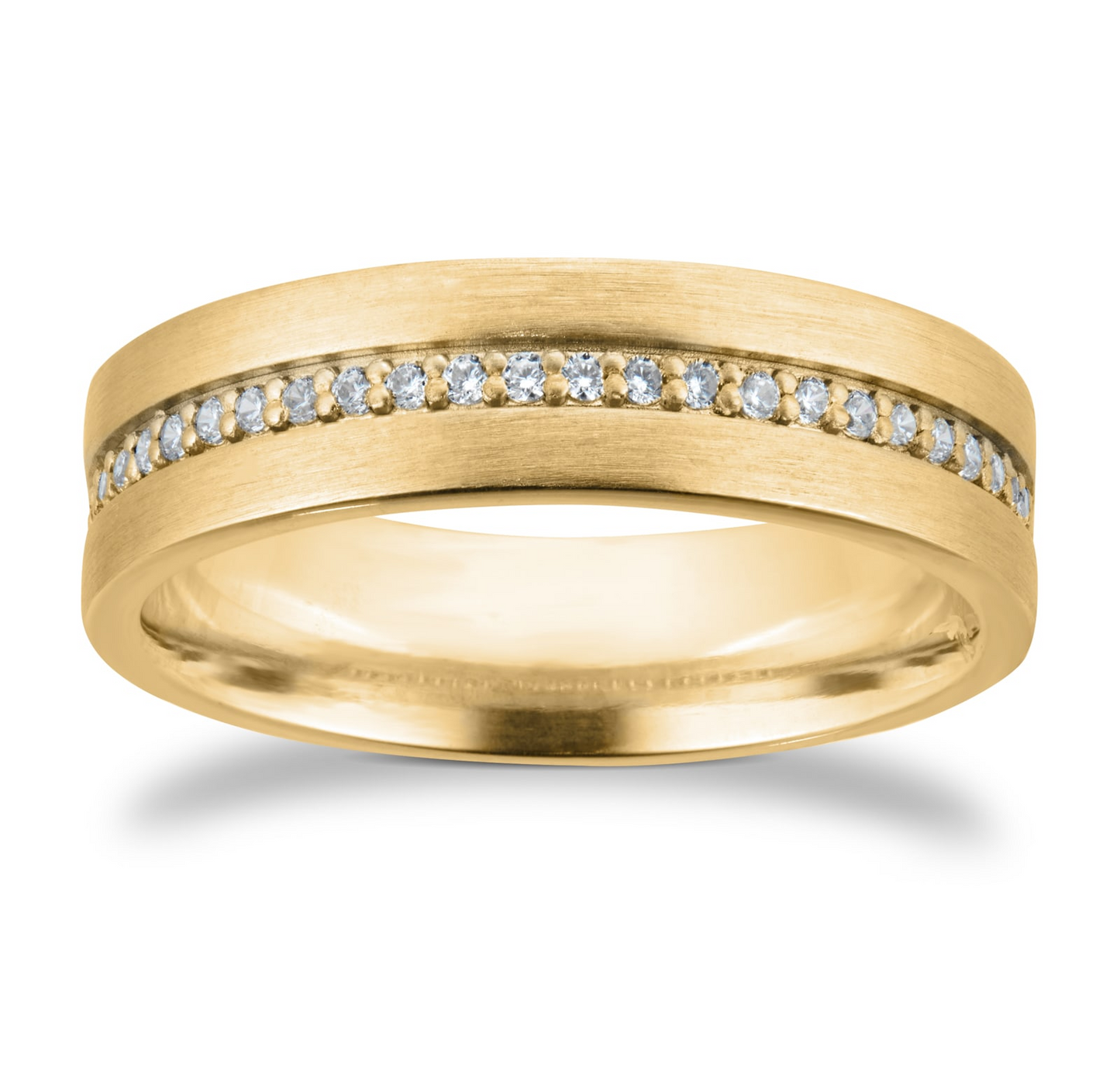 Yellow Gold Half Eternity Lab Diamond Wedding Band