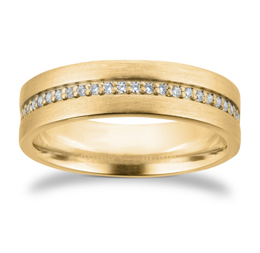 Yellow Gold Half Eternity Lab Diamond Wedding Band