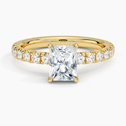 1 CT Emerald 3/4 Eternity Lab Grown Diamond Ring