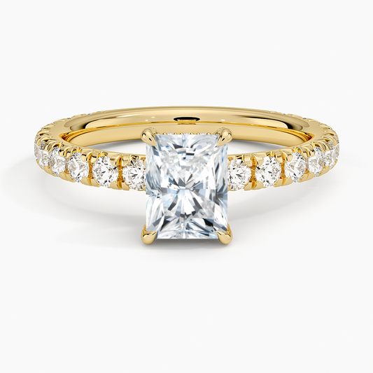 1 CT Emerald 3/4 Eternity Lab Grown Diamond Ring